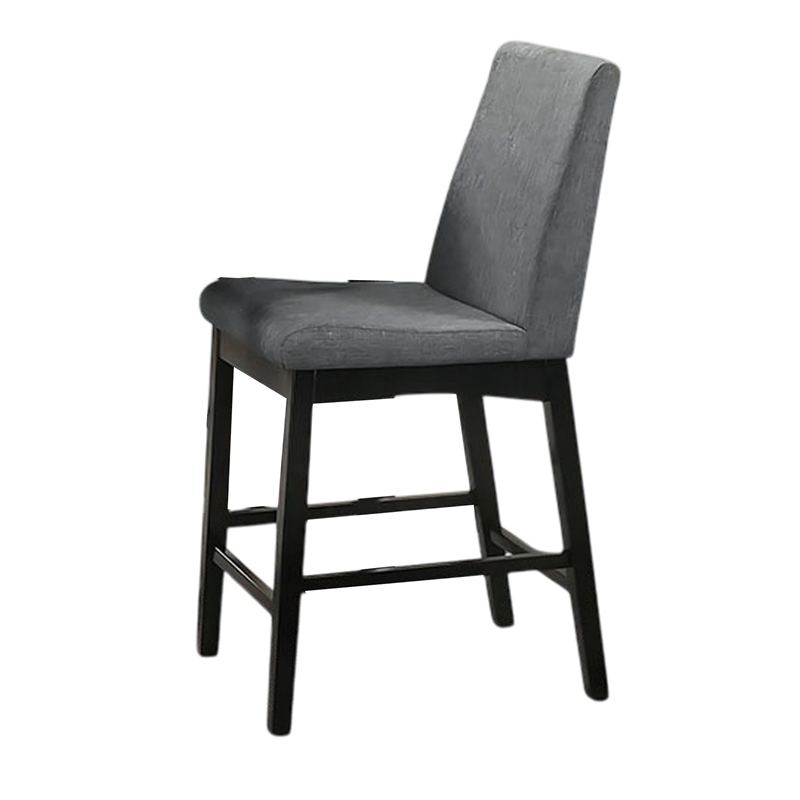 Heni 5pc Counter Table and 4 Chair Set-Gray Padded-Dark Walnut Brown