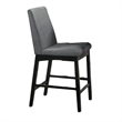 Heni 5pc Counter Table and 4 Chair Set-Gray Padded-Dark Walnut Brown
