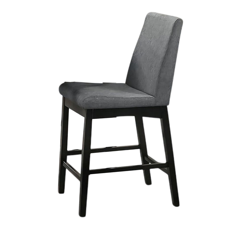 Heni 5pc Counter Table and 4 Chair Set-Gray Padded-Dark Walnut Brown