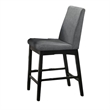 Heni 5pc Counter Table and 4 Chair Set-Gray Padded-Dark Walnut Brown