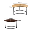 35 Inch 2 Piece Coffee Table - 2 Tone Mango Wood Top In Natural Brown and Walnut