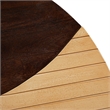 35 Inch 2 Piece Coffee Table - 2 Tone Mango Wood Top In Natural Brown and Walnut