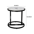 Beri 18 Inch Side End Table- Classic Slim Black Iron Frame