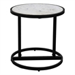 Beri 18 Inch Side End Table- Classic Slim Black Iron Frame
