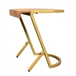 17 Inch Side End C Table- Iron Gold Angled Frame