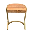 17 Inch Side End C Table- Iron Gold Angled Frame