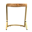 17 Inch Side End C Table- Iron Gold Angled Frame