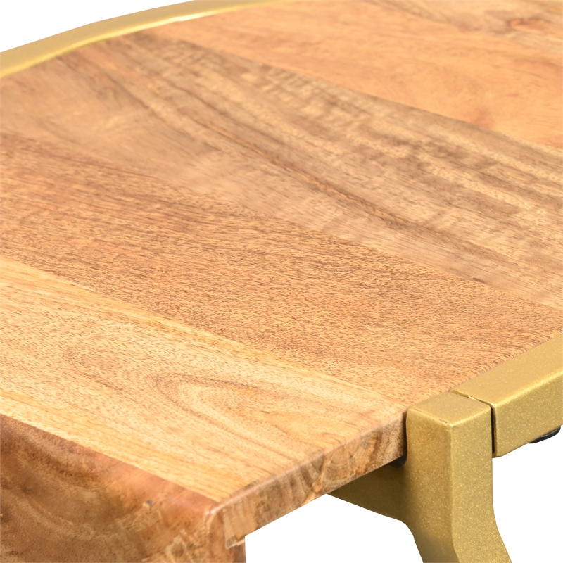 17 Inch Side End C Table- Iron Gold Angled Frame