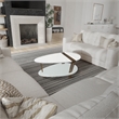 36 Inch Modern Coffee Table-White Mango Wood With Antique Brass