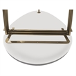 36 Inch Modern Coffee Table-White Mango Wood With Antique Brass