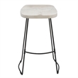Tiva 30 Inch Handcrafted Backless Barstool-Black Metal Base