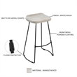 Tiva 30 Inch Handcrafted Backless Barstool-Black Metal Base
