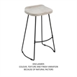 Tiva 30 Inch Handcrafted Backless Barstool-Black Metal Base