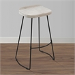 Tiva 30 Inch Handcrafted Backless Barstool-Black Metal Base
