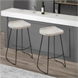 Tiva 30 Inch Handcrafted Backless Barstool-Black Metal Base