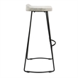Tiva 30 Inch Handcrafted Backless Barstool-Black Metal Base