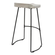Tiva 30 Inch Handcrafted Backless Barstool-Black Metal Base