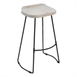 Tiva 30 Inch Handcrafted Backless Barstool-Black Metal Base