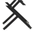 23 Inch Side End Table- Modern Black Angled Iron Legs