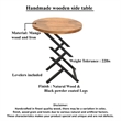 23 Inch Side End Table- Modern Black Angled Iron Legs