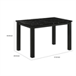 Syon Dining Table-47 Inch Black Faux Marble Top-Black Wood Legs