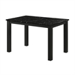 Syon Dining Table-47 Inch Black Faux Marble Top-Black Wood Legs