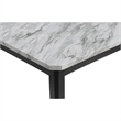 Pazy Dining Table-64 Inch White Faux Marble Top-Black Tapered Legs