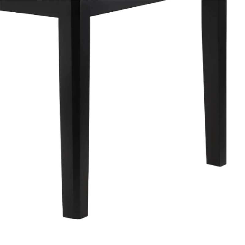 Pazy Dining Table-64 Inch White Faux Marble Top-Black Tapered Legs