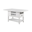 Weny Counter Height Table-60 Inch White Faux Marble Top-Open Shelf