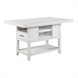 Weny Counter Height Table-60 Inch White Faux Marble Top-Open Shelf