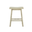Amber Counter Height Stool-Saddle Seat-Backless-Weathered Gray Wood