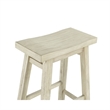 Amber Counter Height Stool-Saddle Seat-Backless-Weathered Gray Wood