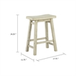Amber Counter Height Stool-Saddle Seat-Backless-Weathered Gray Wood