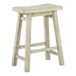 Amber Counter Height Stool-Saddle Seat-Backless-Weathered Gray Wood