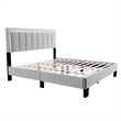 Jiana Full Bed-Light Gray Wool Upholstery-LED Headboard