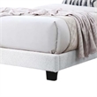 Roxy Twin Bed-White Wool Upholstery-LED Lighting-Padded Headboard