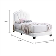 Roxy Twin Bed-White Wool Upholstery-LED Lighting-Padded Headboard