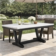 Vinz Dining Table-72 Inch White Faux Marble Top-Black Trestle Base