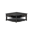 Cocktail Coffee Table w Storage- 38 Inch Lift Top- Charcoal Black