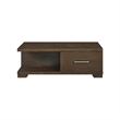 Coffee Table with Open Shelf- 50 Inch- 1 Door- Espresso Brown