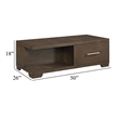 Coffee Table with Open Shelf- 50 Inch- 1 Door- Espresso Brown