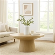 Coffee Table- Pedestal Base- 29 Inch Round Top in Oak Brown
