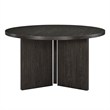 Dining Table- 54 Inch Circular Top- Pedestal Base- Ebony Black
