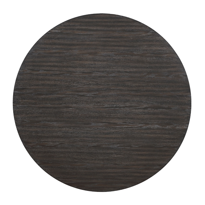 Dining Table- 54 Inch Circular Top- Pedestal Base- Ebony Black