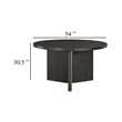 Dining Table- 54 Inch Circular Top- Pedestal Base- Ebony Black
