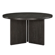 Dining Table- 54 Inch Circular Top- Pedestal Base- Ebony Black