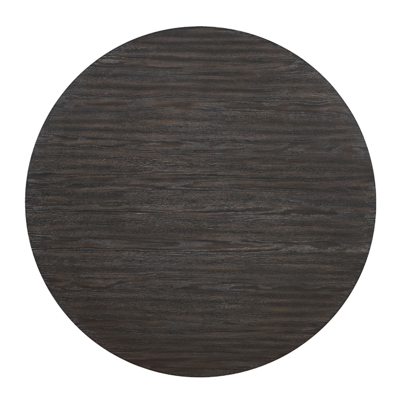 Dining Table- 54 Inch Circular Top- Pedestal Base- Ebony Black