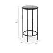 Accent Table- 12 Inch Round Recycled Glass Top- Black Iron Frame