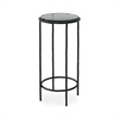 Accent Table- 12 Inch Round Recycled Glass Top- Black Iron Frame