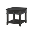 Side End Table w USB Port- 27 Inch Top- 1 Drawer- Charcoal Black